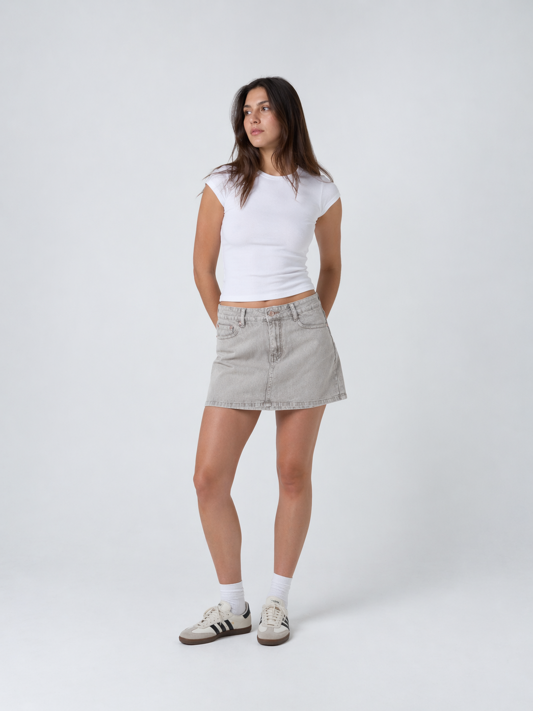 Jupe en jean beige MB Jeans