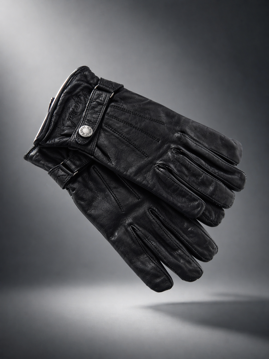 Gants en cuir noir Adventure Land