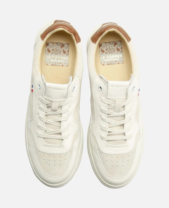 Baskets homme blanc-cognac Le Formier