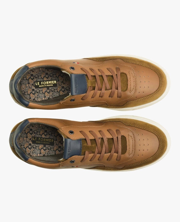 Baskets homme blanc-cognac Le Formier