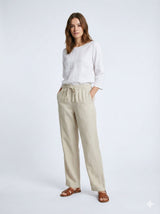 Pantalon Loose Fit / Lin / Beige & Bleu marine Camel Active